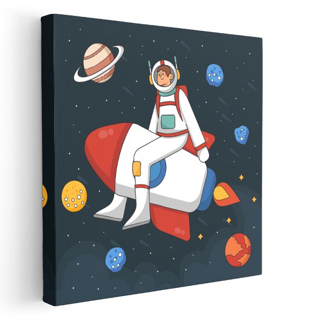 Roket Pilotu - Gezegenlerin Arasında Astronot Kanvas Tablo