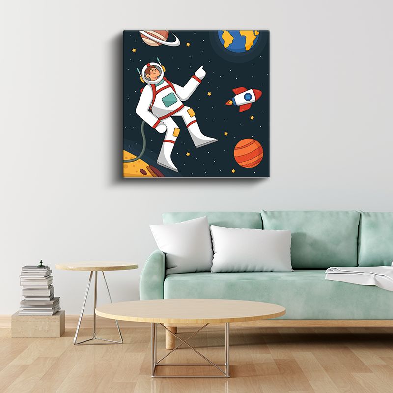 Uzay Kaşifi - Yıldızlar Arasında Astronot Kanvas Tablo