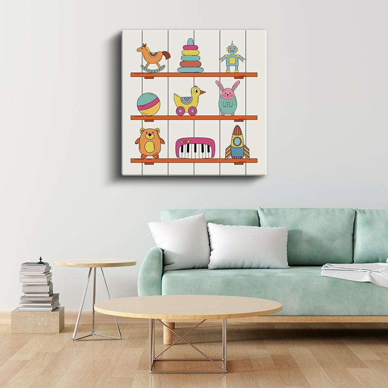 Oyuncak Rafı - Renkli Çocuk Dünyası Kanvas Tablo