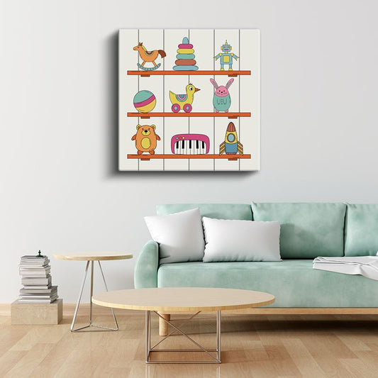 Oyuncak Rafı - Renkli Çocuk Dünyası Kanvas Tablo