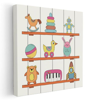 Oyuncak Rafı - Renkli Çocuk Dünyası Kanvas Tablo
