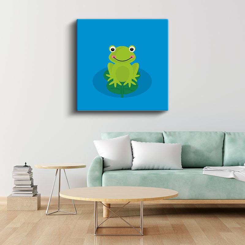 Nilüfer Kurbağası - Mavi Göl Macerası Kanvas Tablo