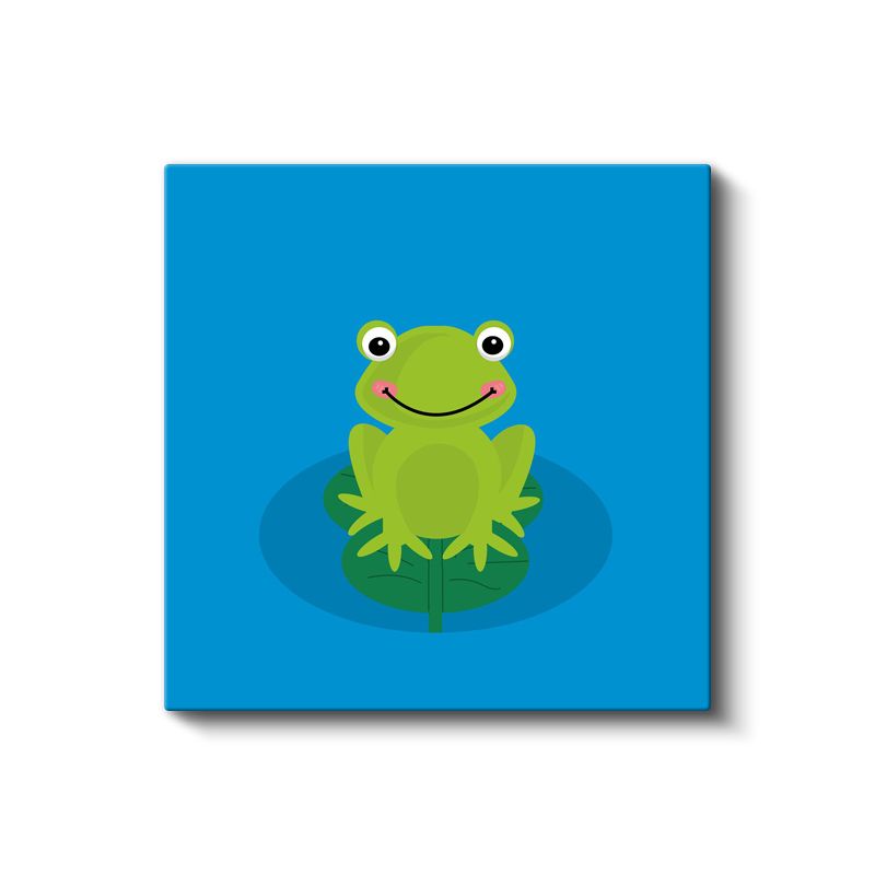 Nilüfer Kurbağası - Mavi Göl Macerası Kanvas Tablo