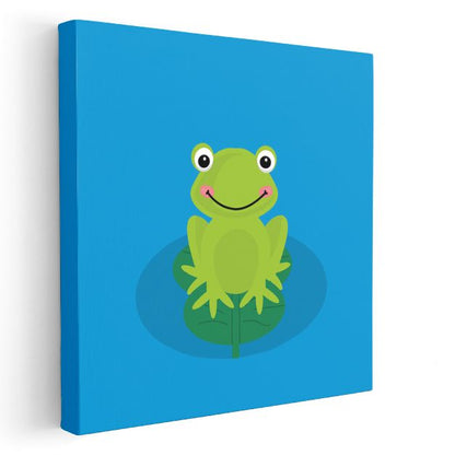 Nilüfer Kurbağası - Mavi Göl Macerası Kanvas Tablo