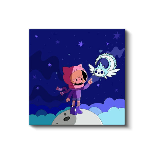 Ay Kızı - Sihirli Uzay Dostluğu Kanvas Tablo