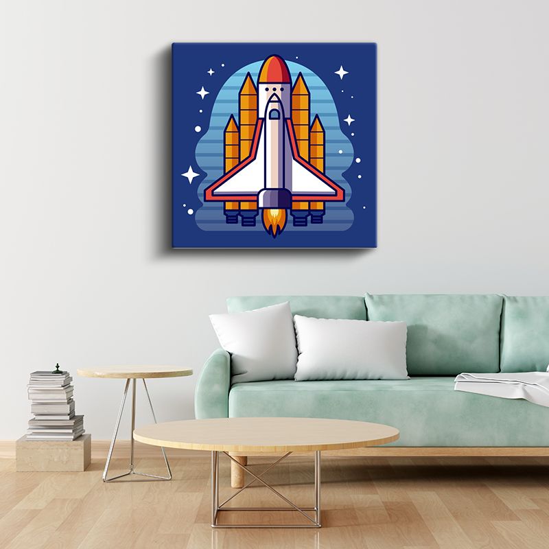 Uzay Mekiği - Yıldızlı Gökyüzü Macerası Kanvas Tablo