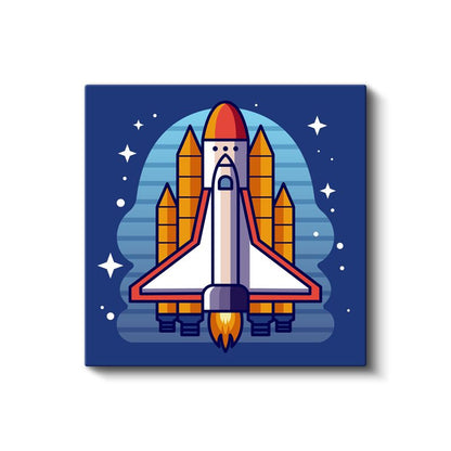 Uzay Mekiği - Yıldızlı Gökyüzü Macerası Kanvas Tablo