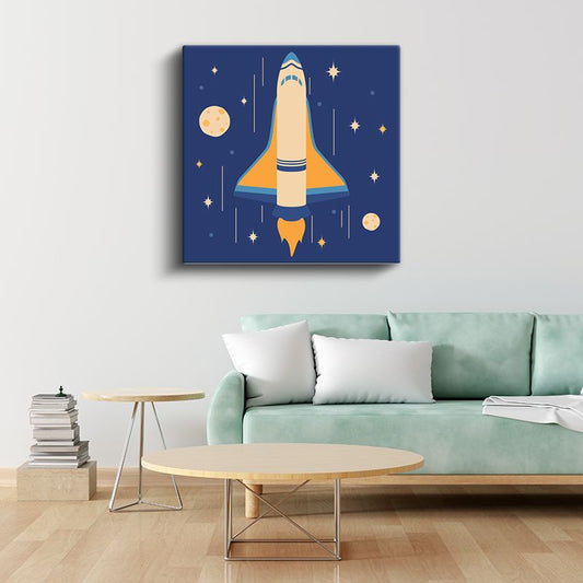 Uzay Mekiği - Yıldızlı Gökyüzü Macerası Kanvas Tablo