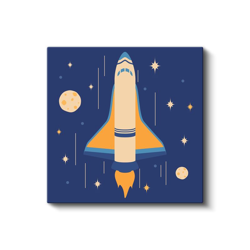 Uzay Mekiği - Yıldızlı Gökyüzü Macerası Kanvas Tablo