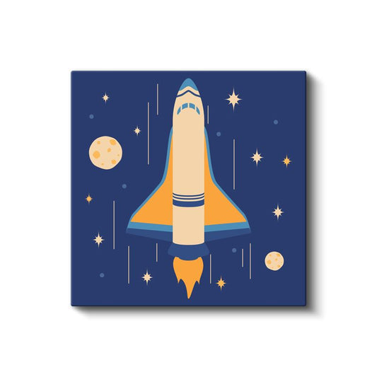 Uzay Mekiği - Yıldızlı Gökyüzü Macerası Kanvas Tablo