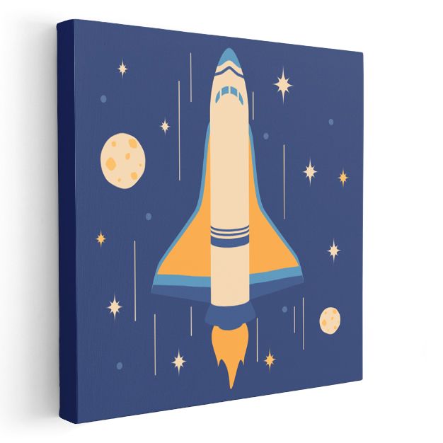 Uzay Mekiği - Yıldızlı Gökyüzü Macerası Kanvas Tablo