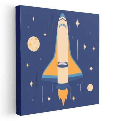 Uzay Mekiği - Yıldızlı Gökyüzü Macerası Kanvas Tablo