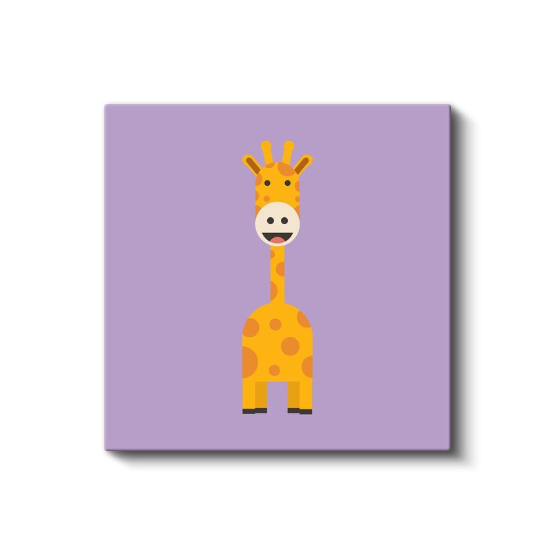 Mor Zürafa - Sevimli Uzun Boyunlu Dostumuz Kanvas Tablo