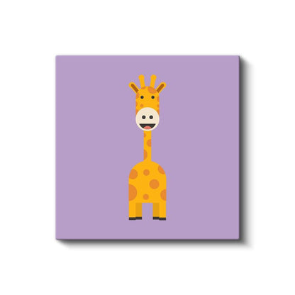 Mor Zürafa - Sevimli Uzun Boyunlu Dostumuz Kanvas Tablo