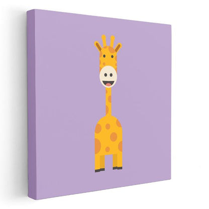 Mor Zürafa - Sevimli Uzun Boyunlu Dostumuz Kanvas Tablo
