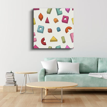 Geometrik Şekiller - Renkli Bloklar Kanvas Tablo