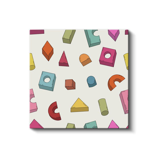 Geometrik Şekiller - Renkli Bloklar Kanvas Tablo