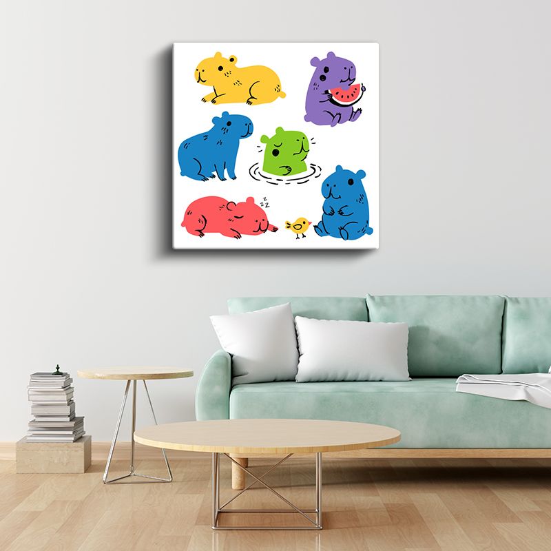 Renkli Hamsterlar - Neşeli Küçük Dostlar Kanvas Tablo