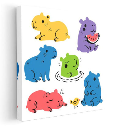 Renkli Hamsterlar - Neşeli Küçük Dostlar Kanvas Tablo