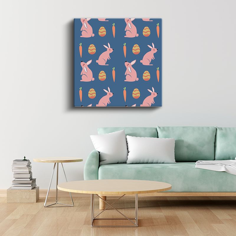 Paskalya Tavşanları - Havuç ve Yumurta Dostları Kanvas Tablo