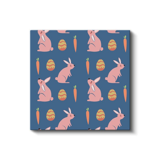 Paskalya Tavşanları - Havuç ve Yumurta Dostları Kanvas Tablo