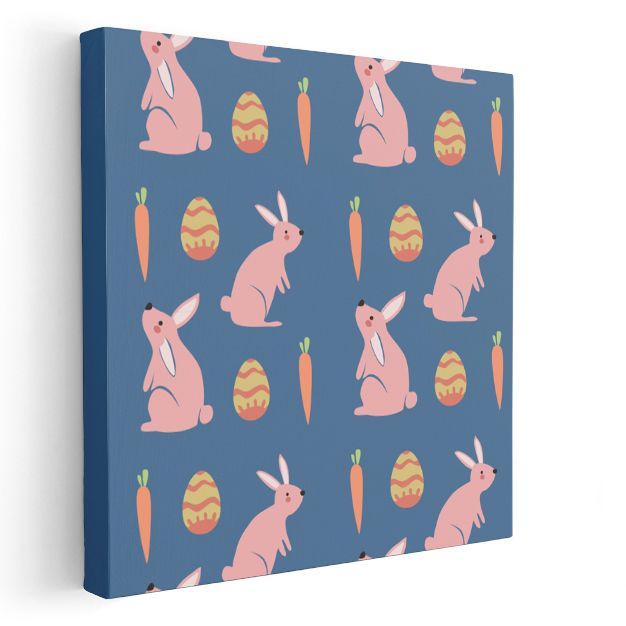 Paskalya Tavşanları - Havuç ve Yumurta Dostları Kanvas Tablo