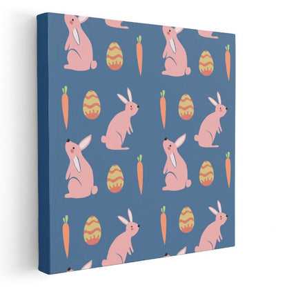 Paskalya Tavşanları - Havuç ve Yumurta Dostları Kanvas Tablo