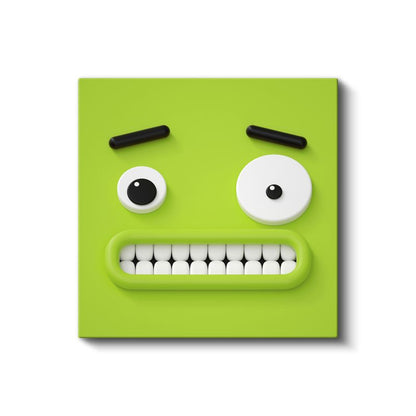 Yeşil Canavar - Komik Yüz İfadesi Kanvas Tablo