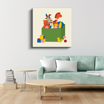 Oyuncak Kutusu - Renkli Çocuk Dünyası Kanvas Tablo