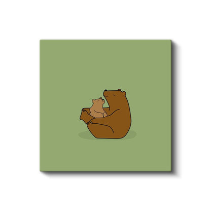 Ayı Ailesi - Sevgi Dolu Sarılma Kanvas Tablo