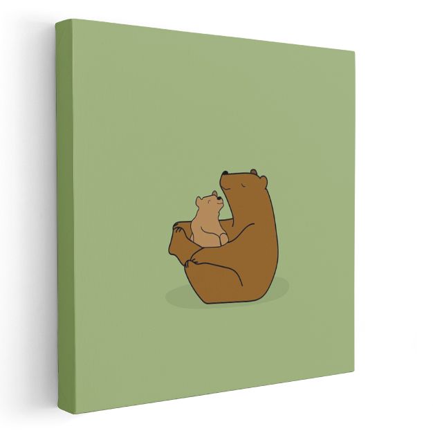 Ayı Ailesi - Sevgi Dolu Sarılma Kanvas Tablo