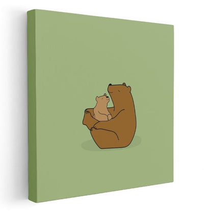 Ayı Ailesi - Sevgi Dolu Sarılma Kanvas Tablo