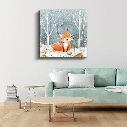Kış Tilkisi - Karlı Orman Macerası Kanvas Tablo