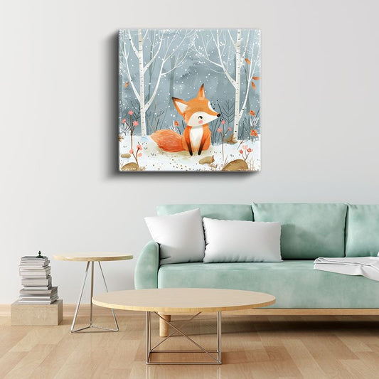 Kış Tilkisi - Karlı Orman Macerası Kanvas Tablo
