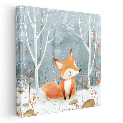 Kış Tilkisi - Karlı Orman Macerası Kanvas Tablo