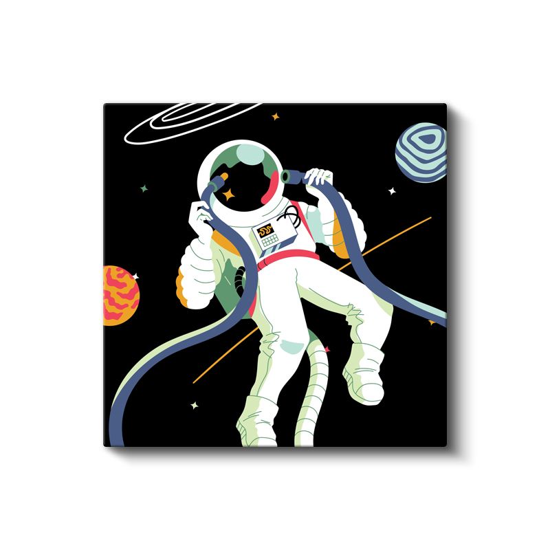 Uzay Kaşifi - Yıldızlar Arasında Astronot Kanvas Tablo