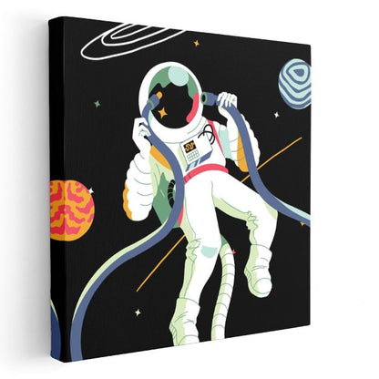 Uzay Kaşifi - Yıldızlar Arasında Astronot Kanvas Tablo