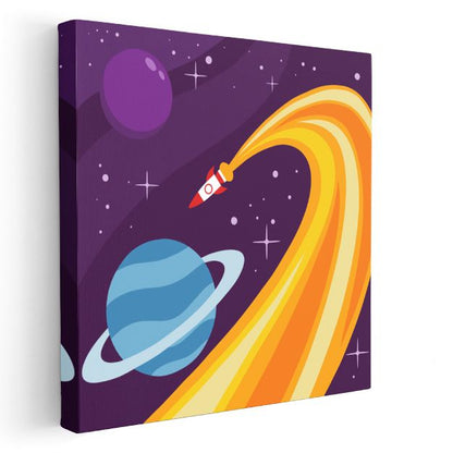 Mavi Astronot - Yıldızlı Gökyüzü Macerası Kanvas Tablo