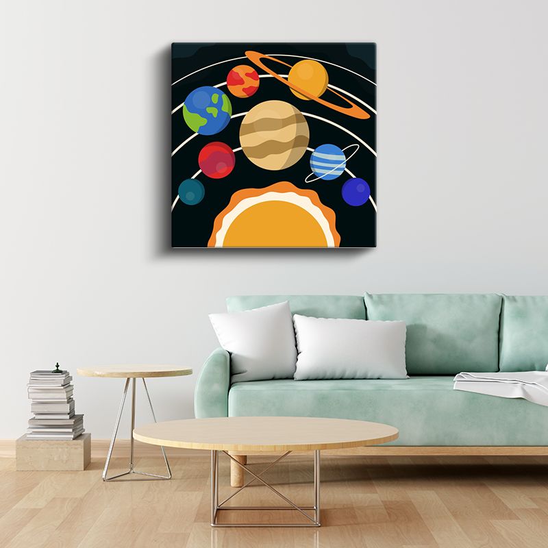 Postacı Kuş - Mavi Çantalı Dostumuz Kanvas Tablo