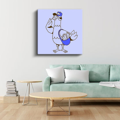 Çiçekli Ördek - Sarı Nilüfer Şapkalı Dostumuz Kanvas Tablo