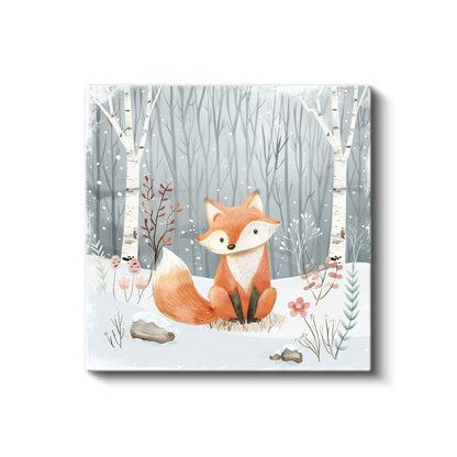 Kış Ormanındaki Tilki - Sevimli Orman Sakini Kanvas Tablo