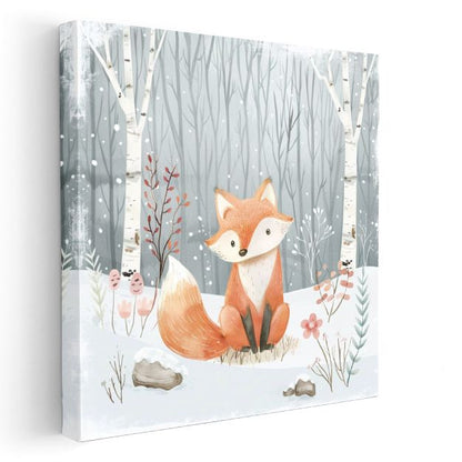 Kış Ormanındaki Tilki - Sevimli Orman Sakini Kanvas Tablo