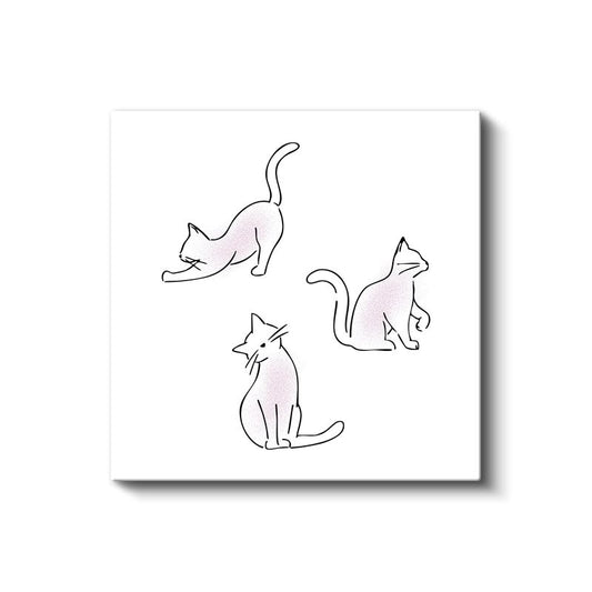 Minimalist Kediler - Zarif Çizgiler Kanvas Tablo