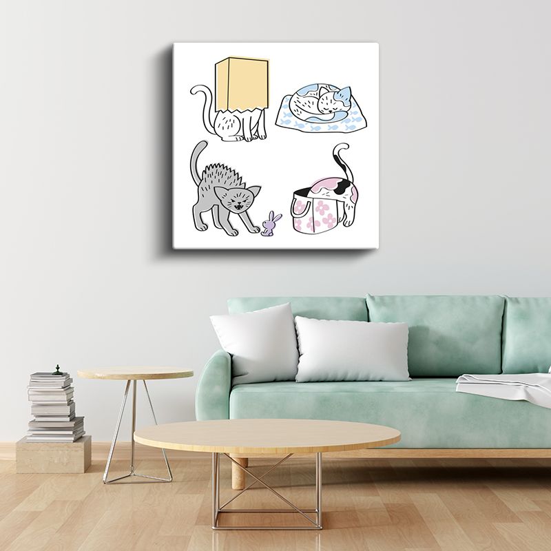 Yaramaz Kediler - Eğlenceli Pozlar Kanvas Tablo