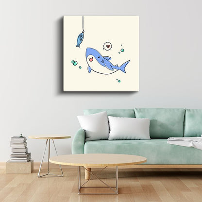 Sevimli Köpekbalığı - Deniz Altı Macerası Kanvas Tablo