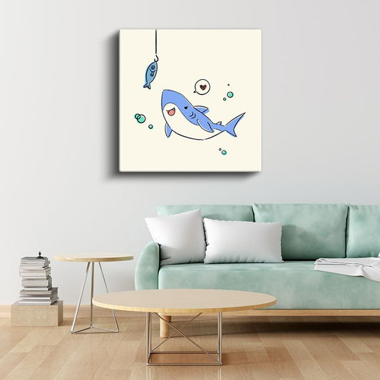 Sevimli Köpekbalığı - Deniz Altı Macerası Kanvas Tablo