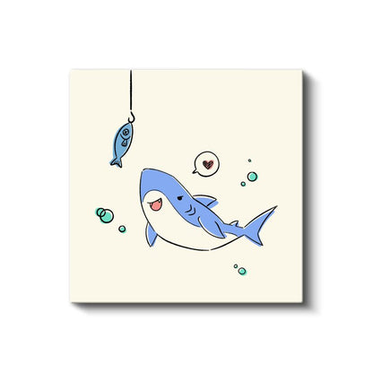 Sevimli Köpekbalığı - Deniz Altı Macerası Kanvas Tablo
