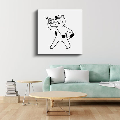 Fotoğrafçı Kedi - Minik Sanatçı Kanvas Tablo