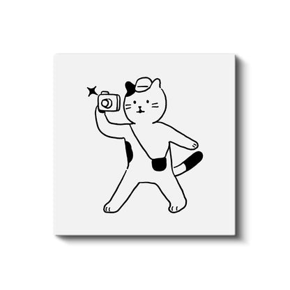 Fotoğrafçı Kedi - Minik Sanatçı Kanvas Tablo