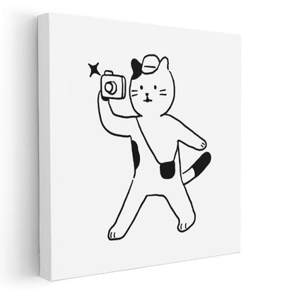 Fotoğrafçı Kedi - Minik Sanatçı Kanvas Tablo